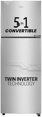 Haier 240 L, 3 Star, 5 In 1 Convertible, Twin Inverter Technology, Frost Free Double Door Refrigerator