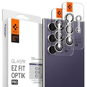 Spigen EZ Fit Optik Pro Tempered Glass Camera Lens Protector Guard for Galaxy S24 Ultra (Violet) - 2 Pack